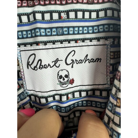 Robert Graham Final Edit Classic Fit Button-Up Shirt Men's Size Large Multi Geo - Picture 3 of 8